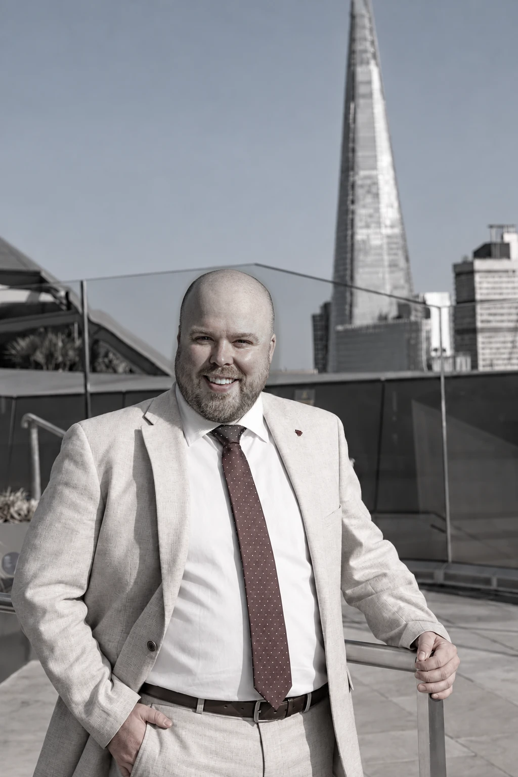 Dan Casey on a London terrace